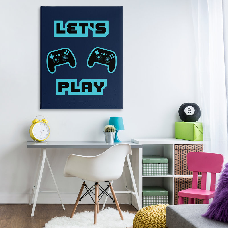 «Let's Play Blue Retro Gamer Canvas», conception par Marcus Prime, H 48 po x l 36 po
