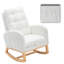 Chaise berçante classique rembourrée avec repose-pieds réglables-1072983779