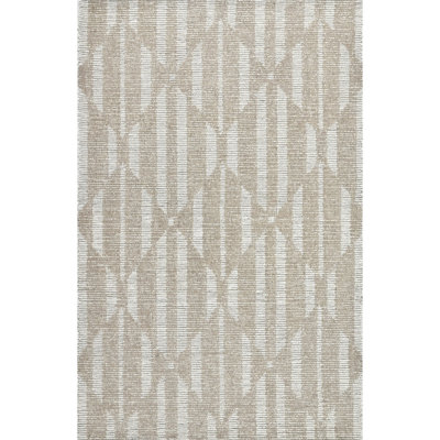 Hazen Hand Tufted Wool Geometric Area Rug in Brown