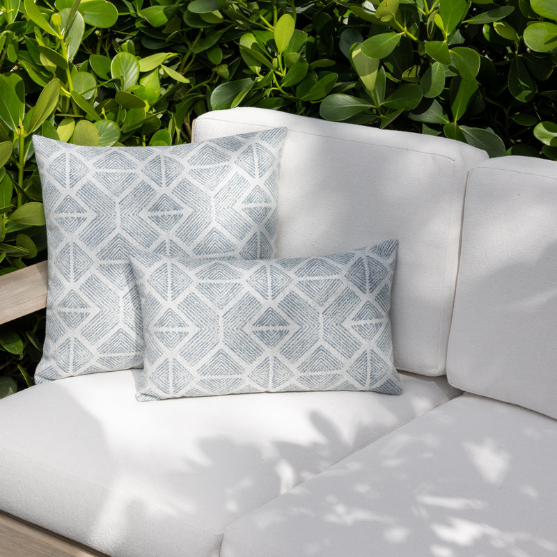 Bakuba Lumbar Indoor/Outdoor Pillow Cover & Insert, Stream