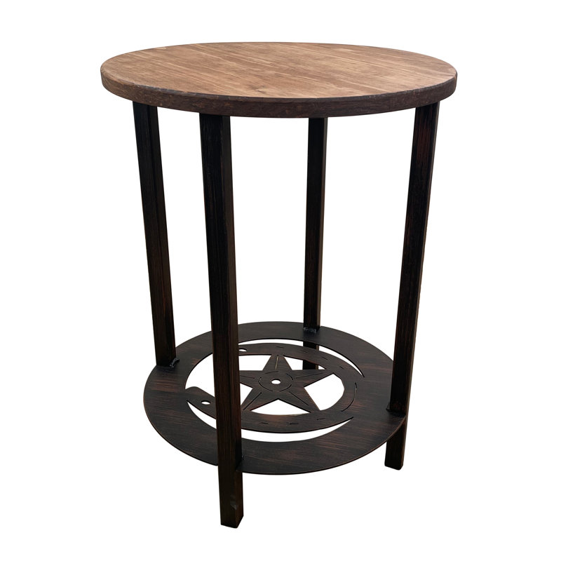 Table de bout en bois massif avec rangement Antonnia