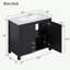 Organisateur de meuble-lavabo 36 po avec lavabo, ensemble d'armoire combinée, armoire de rangement pour salle de bain, espresso rétro