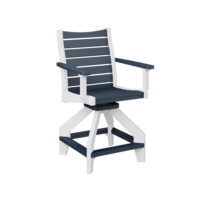 Chaise de comptoir pivotante Berlin, Marine, 22.5"