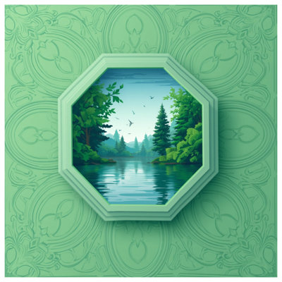 Édredon octogonal Scène de forêt
