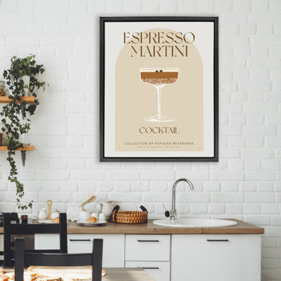 Élégant cadre flottant rétro espresso Martini, design par Lil 'Rue