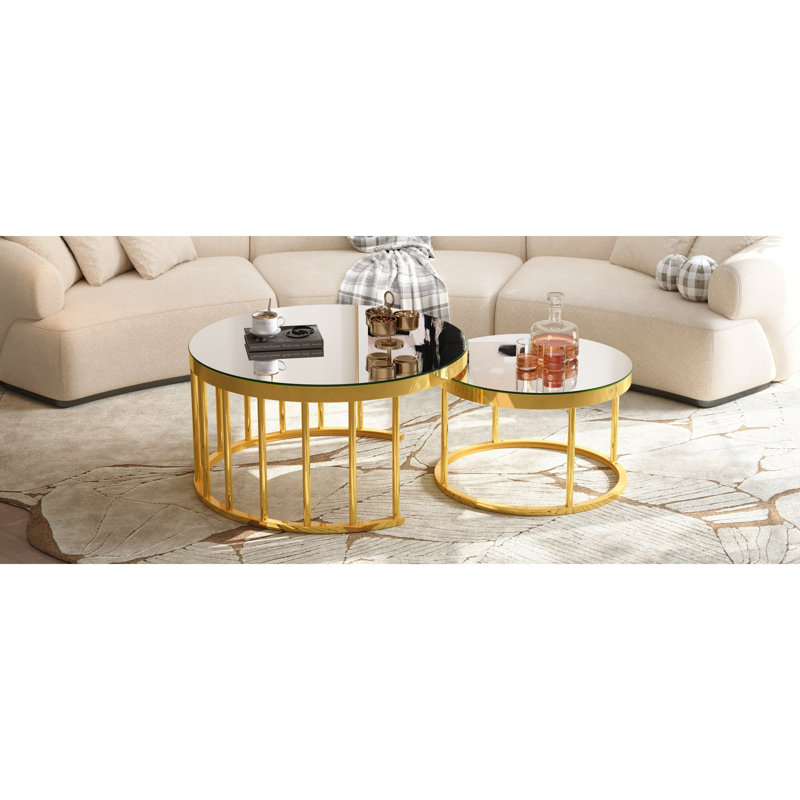Coffee Table, Gold*Silver*Gloss