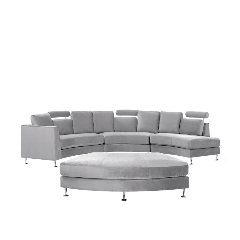 Balsamo 8 Seater Velvet Large Corner Sofa , Grey