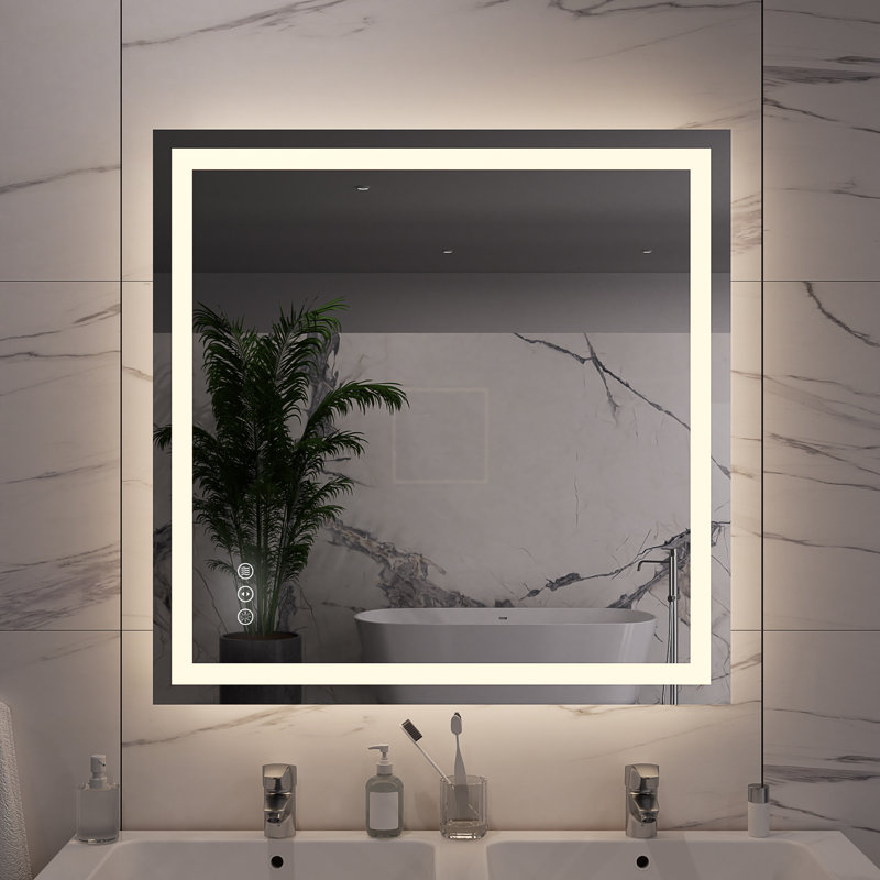 Miroir de salle de bain rectangulaire, 36 po x 36 po