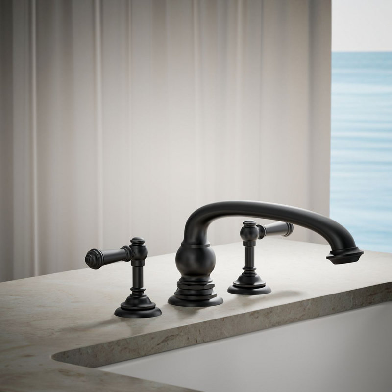 Artifacts Deck-Mount Bath Lever Handle Trim, Noir mat