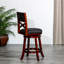 Tabouret de bar de 30 po avec siège en tissu cerise et gris anthracite - Option polyvalente et élégante-118575875-118575876