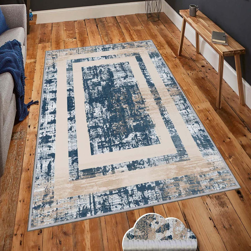Tapis d'entrée de qualité supérieure, 2,6 x 4,9 pieds, 100% polyester, 650 gr / m² | Pois antibactérien antidérapant en PVC, d'une hauteur de poils de 0,3 po | Lavable à la machine, impression numérique 3D, durable et élégante pour la décoratio