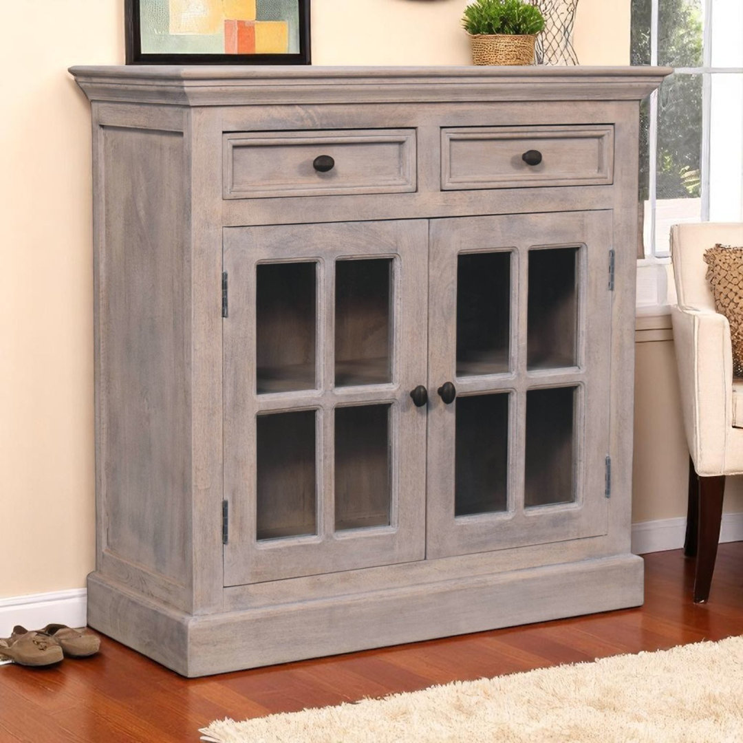 Largent Solid Wood Accent Cabinet Millwood Pines 