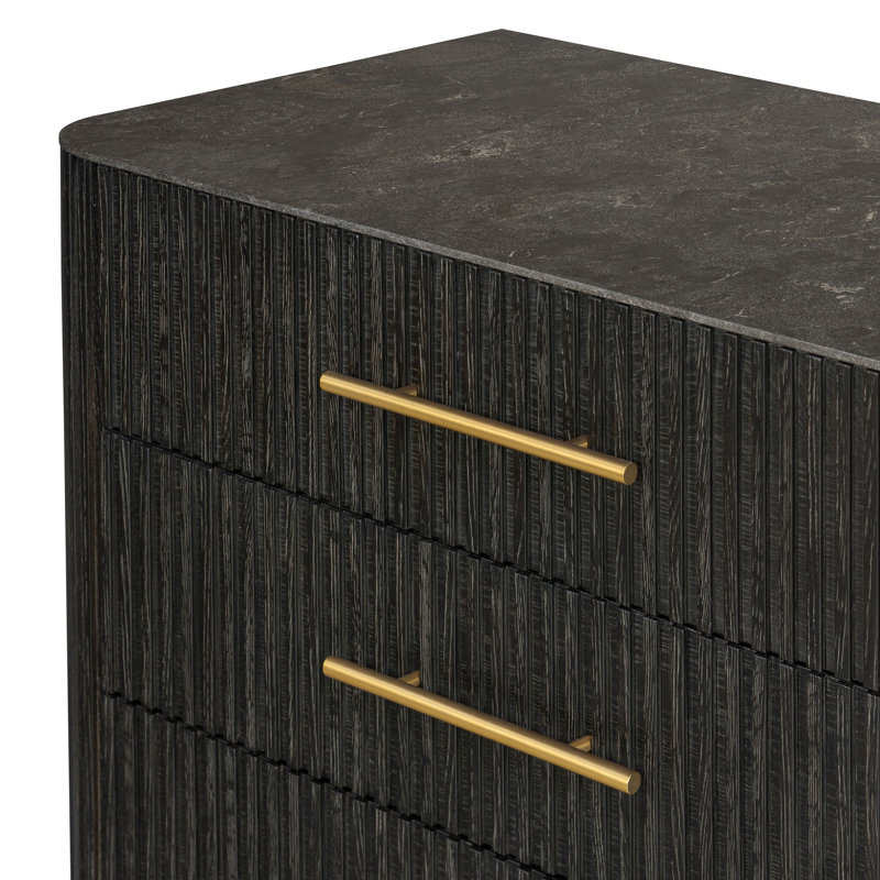 Fletcher 6 - Drawer Dresser, Distressed Black