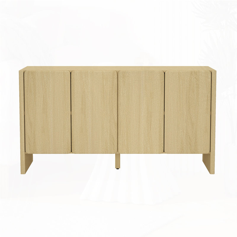 Armoire 4 portes avec rangement, Naturel
