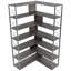 Bibliothèque en coin à 7 niveaux avec structure en métal et rangement ouvert de style industriel pour la maison et le bureau-573775480