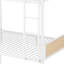 Lit superposé simple au-dessus de métal blanc TG, convertible pour une utilisation d'espace, 3 marches, barrières de sécurité de 15,9 pouces de hauteur, lits supérieur et inférieur de conception industrielle détachable avec garde-corps, couleur, 8,1 sous le lit