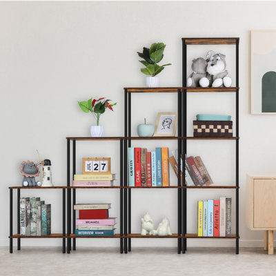 Étagère ouverte multi-tablettes à 5 tablettes - brun