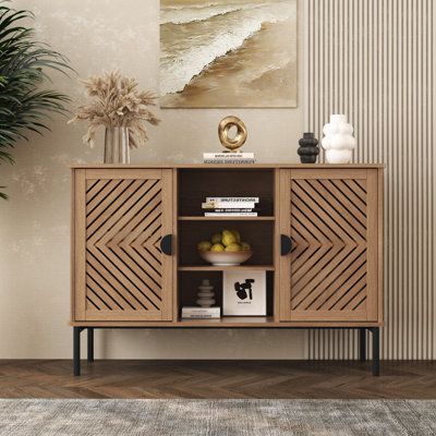 Armoire de rangement avec 2 portes creuses et 3 tablettes