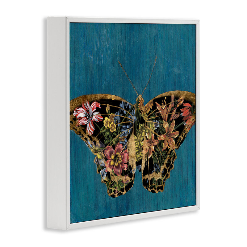 «Lily» Butterfly, impression numérique sur toile par Naomi McCavitt, Giclée encadrée blanc bord de mer, H 24 po x l 24 po