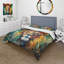 Colorful Lion Portrait I - Ensemble de housse de couette animaux - Microfibre de polyester-110397743
