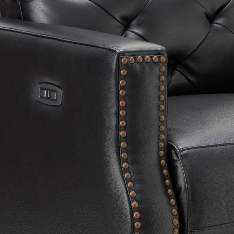 Fauteuil inclinable électrique en cuir véritable de 31,50 po Saxby