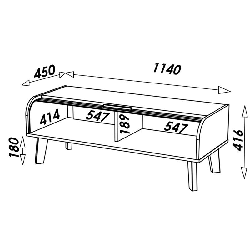 Caruso Unfinished TV Stand for TVs up to 50", White/Oak/Wave