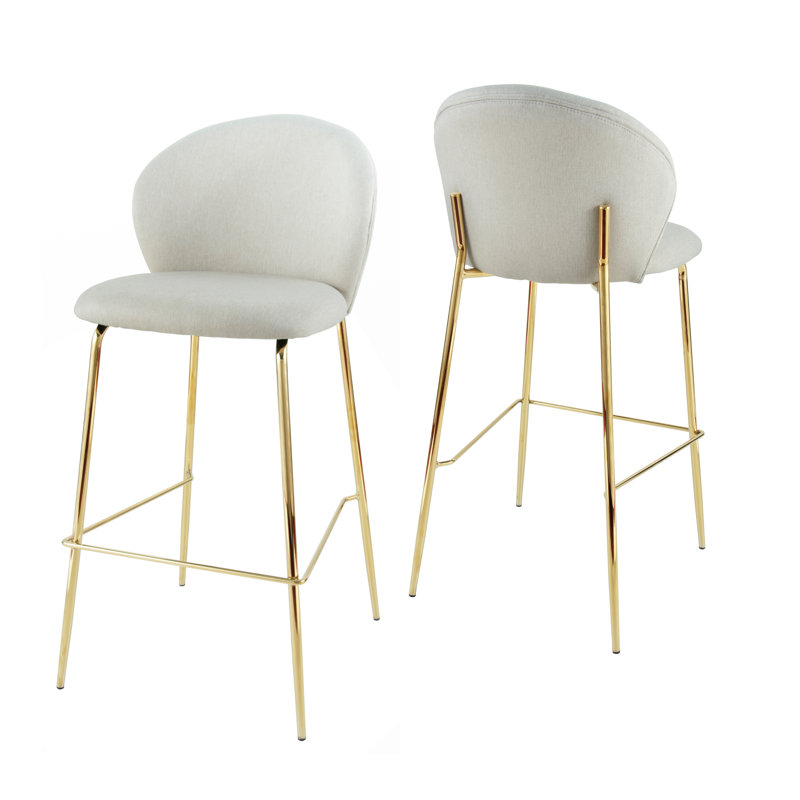 Ensemble de 2 tabourets de bar rembourrés, Beige