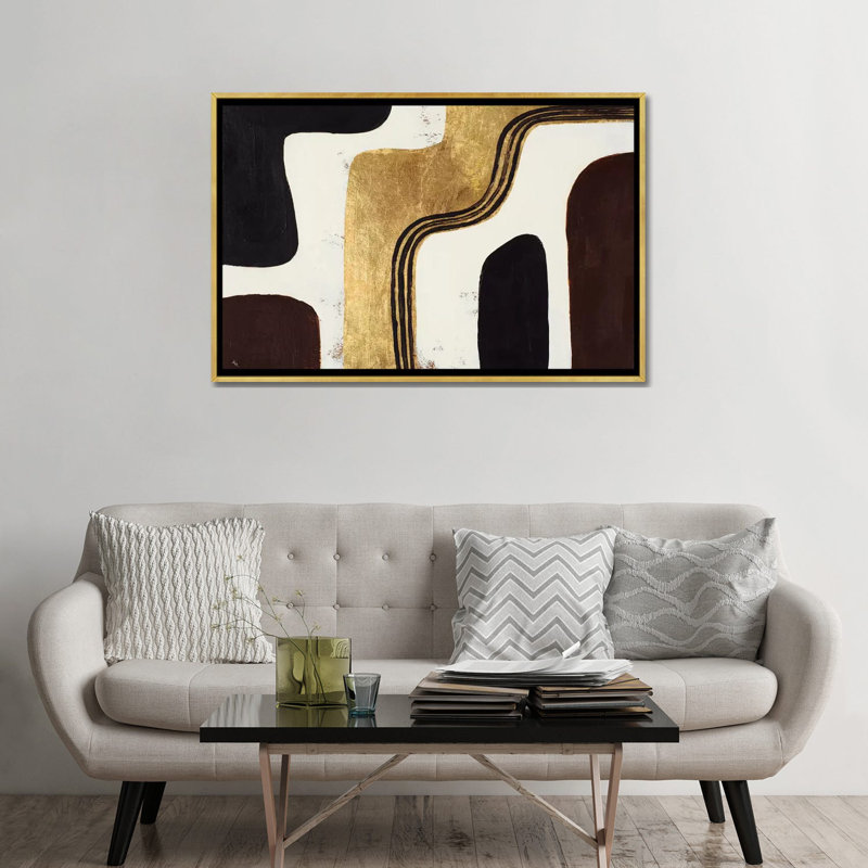 « Retro Africa » par Patricia Pinto-impression, H 48 po x l 32 po x P 1,5 po, Toile encadrée d'or, Pas de tapis