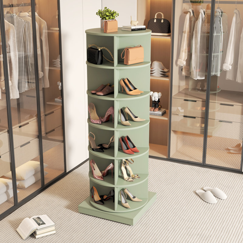 Range-chaussures rotatif 6 couches sur 6 niveaux, Vert