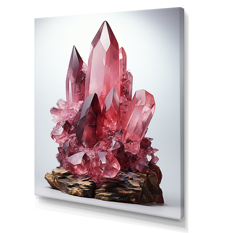 Pierre spirituelle rose rhodonite - impression, Toile tendue, H 20 po x l 12 po x P 1 po