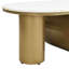 Table basse ovale moderne et luxueuse de 117,4 cm (46,22 po), plateau en imitation marbre, centre de table en métal doré pour le salon, gain de place, construction stable, montage facile.