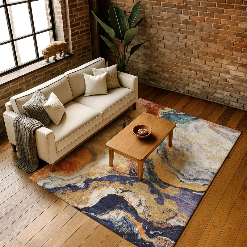 Premium Machine Washable Jakiyra AMF1908 Abstract Rug, Rectangle 9' x 12'