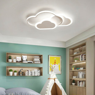 LED Ceiling Light Modern Wood Star Rocket Kids Room Lamp Bedroom Light  Fixture