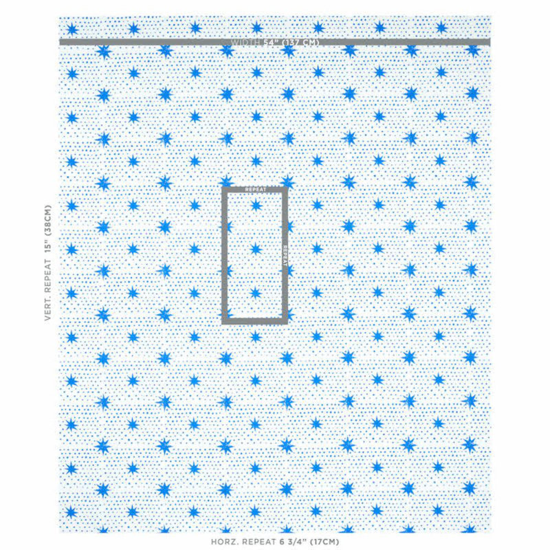 Schumacher x Molly Mahon Spot & Star Fabric, Blue