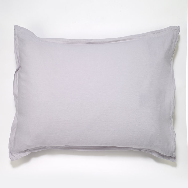 Stonewashed Cotton Sham with Envelope Closure, Soft Texture, King, Pink