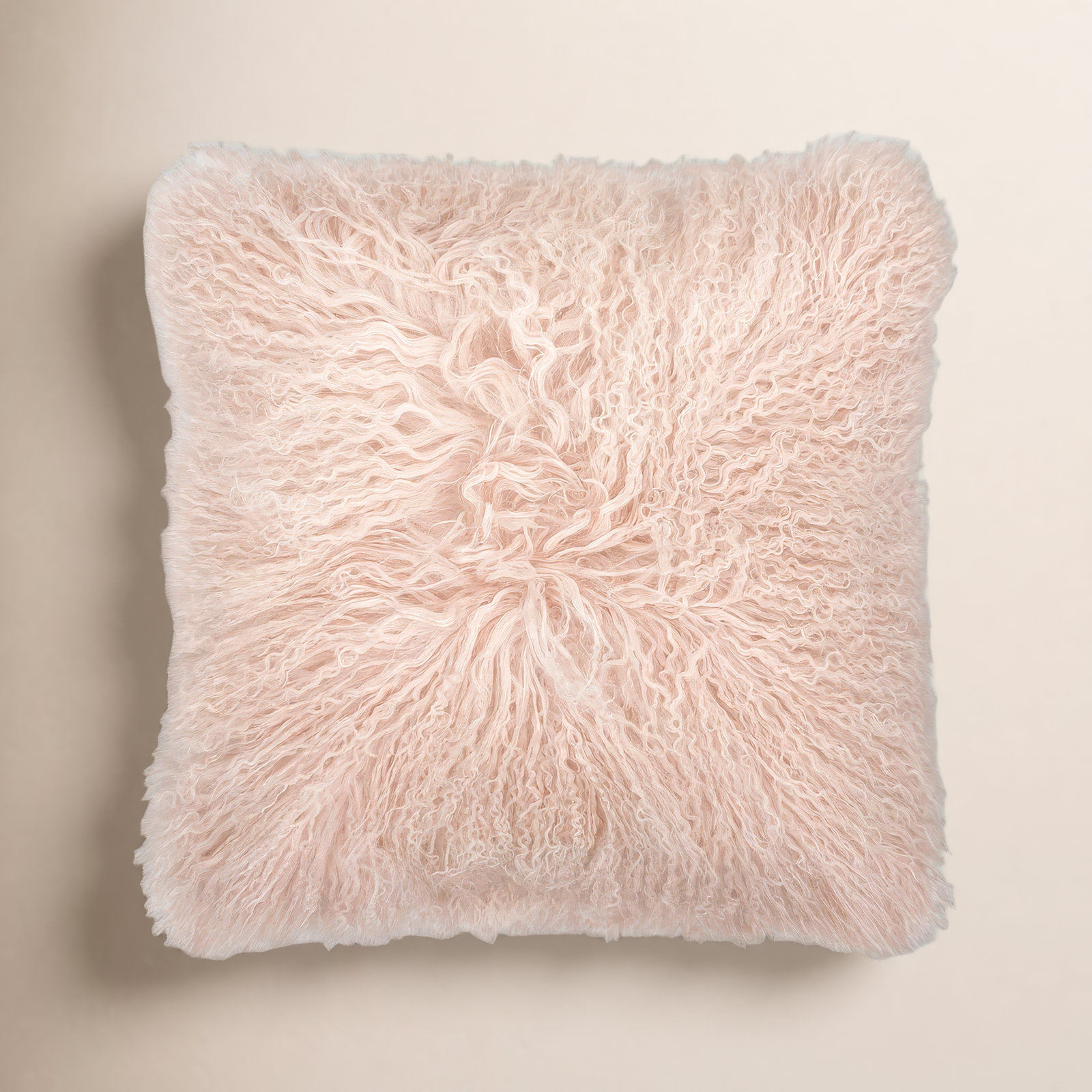 Kiefer Leather Throw Pillow, Cloud Pink