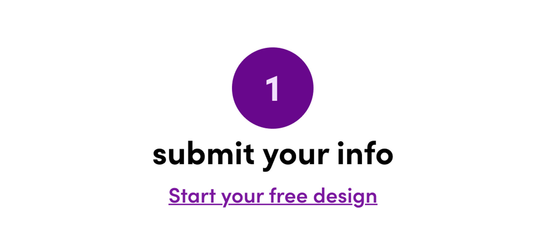 1: submit your info, Start your free design