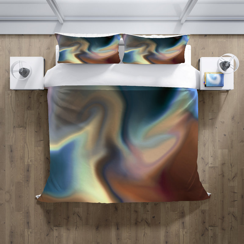 Polyester Abstract Duvet Cover, King Duvet Cover + 2 King Shams