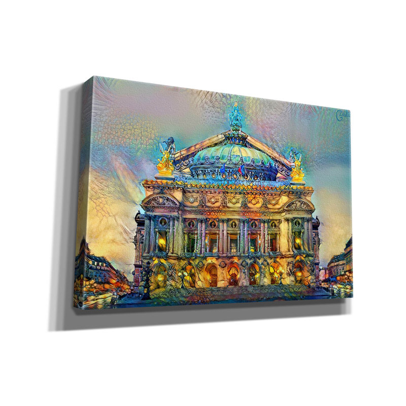 «Paris France Opera Garnier» par Pedro Gavidia, art mural sur toile, L 26 po x H 18 po