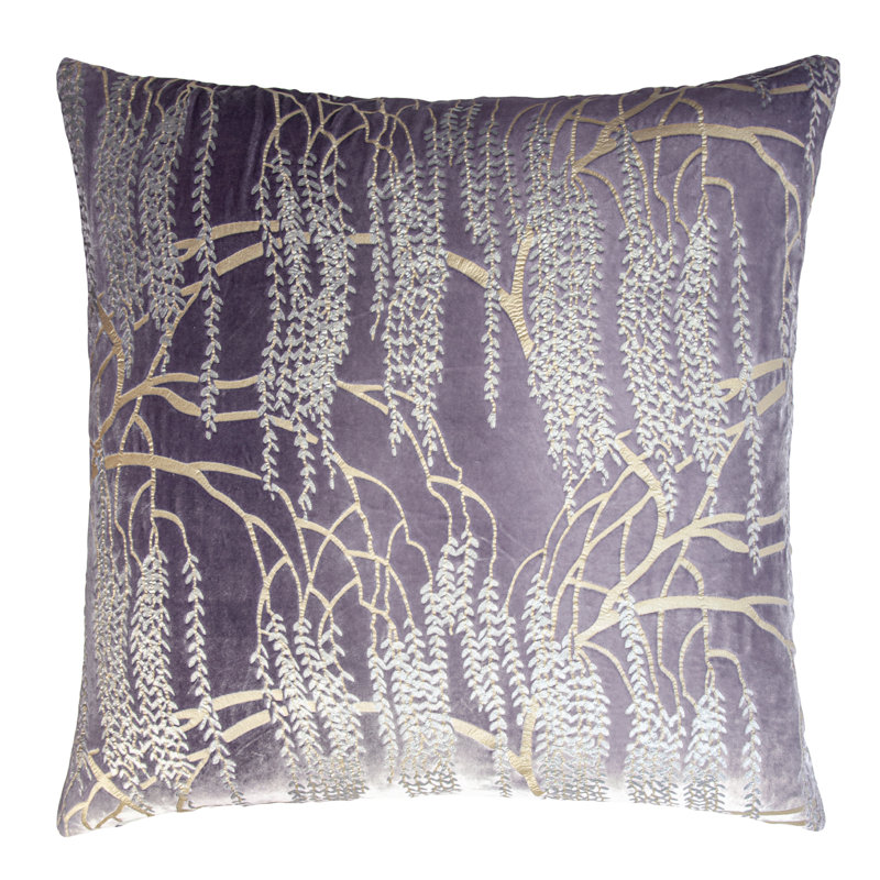 Metallic Square Velvet Pillow Cover & Insert, 20" x 20", Thistle