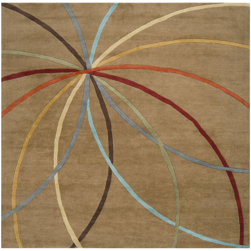 Hand Tufted Wool Abstract Indoor Rug, Square 9'9"