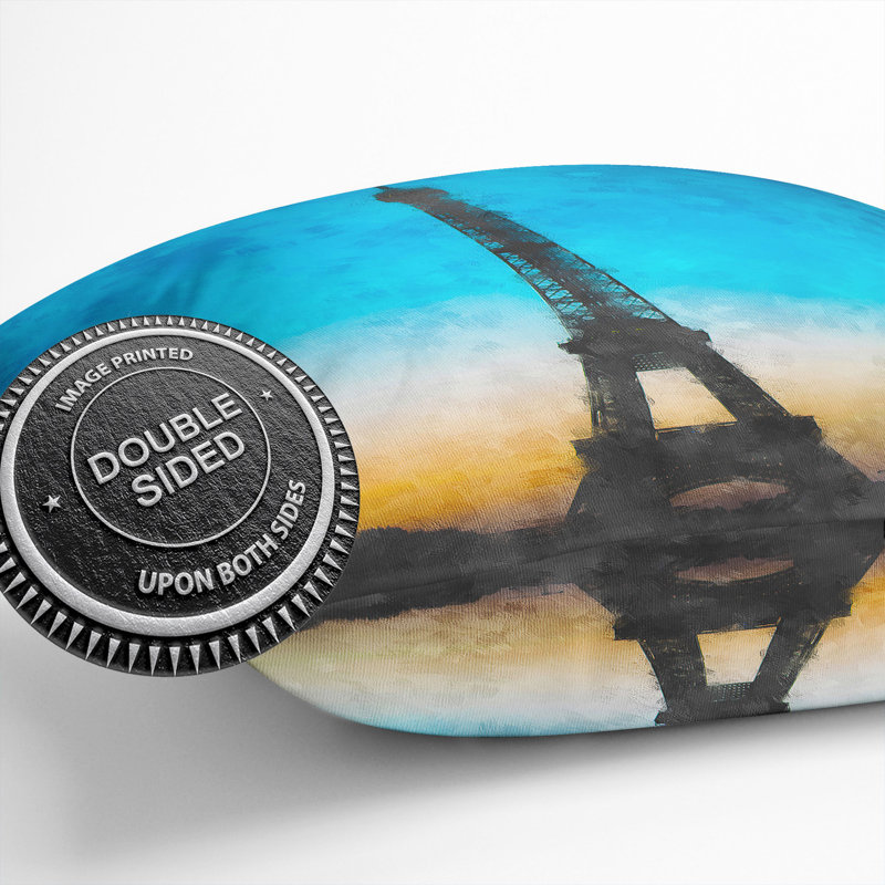 Eifel Tower in Paris France Cushion with Filling, 40cm H x 40cm W x 15cm D