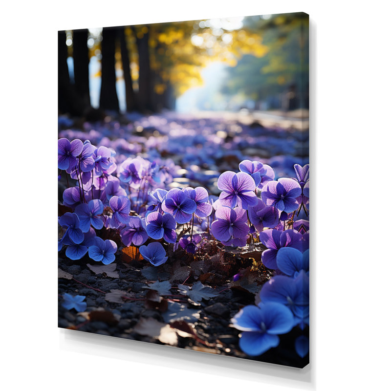 «Violets Whispering Forest I», reproduction sur toile, H 32 po x l 16 po x P 1 po, Toile tendue