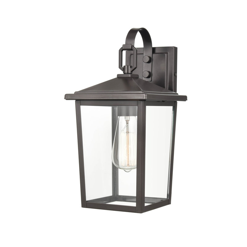 Messerly 1 Light 14" Tall Outdoor Wall Sconce, Powder Coated Bronze