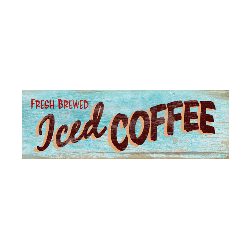 Art rétro sur toile «Iced Coffee» par RetroIlan, H 10 po x l 32 po