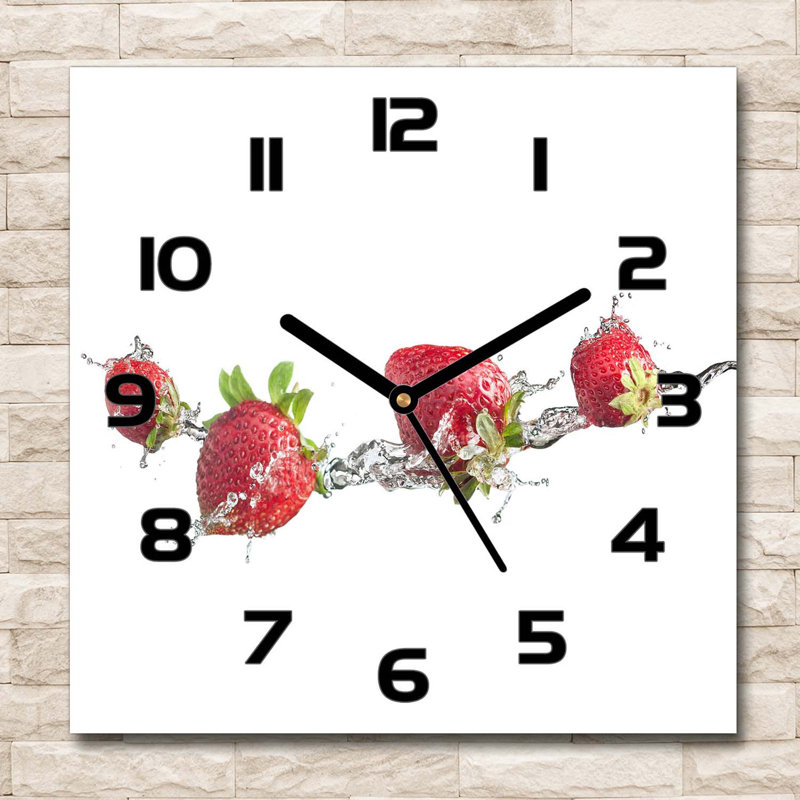 Harriott Glass Wall Clock, Black/Red/White