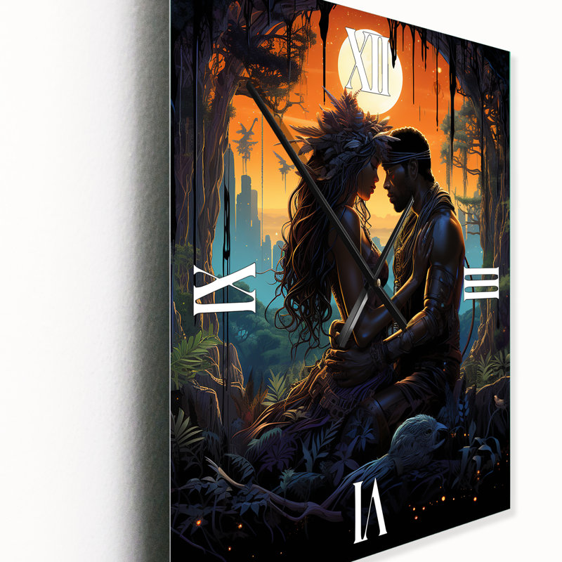 Pleine lune amoureux - Couple horloge murale moderne, Petit