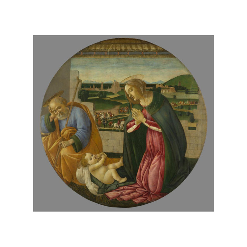 «The Adoration of the Child» par Sandro Botticelli - Estampe numérique, H 22 po x l 28 po
