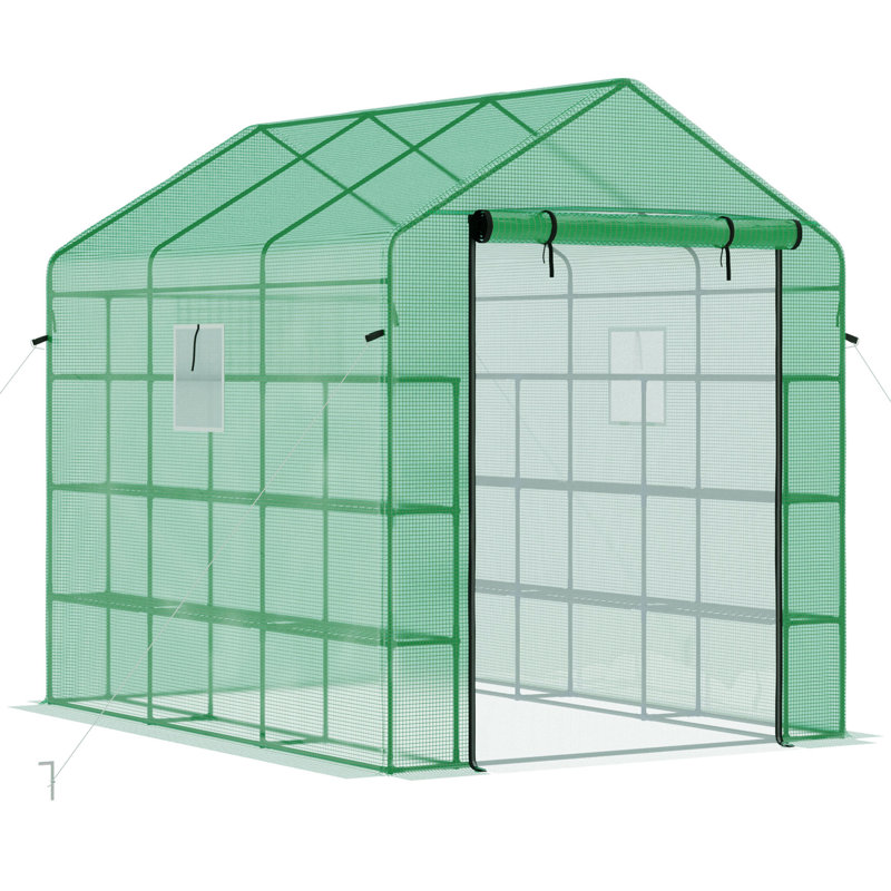 Greenhouse, Green, 84.75" H x 95.25" W x 70.75" D