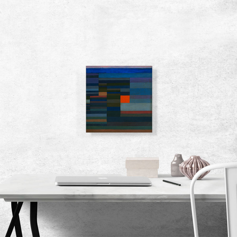«Fire in The Evening 1929» par Paul Klee - reproduction d'art sur toile tendue, H 12 po x l 12 po x P 0,75 po